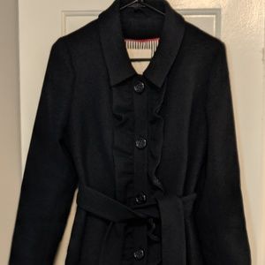 Kate Spade Belted Black Peacoat